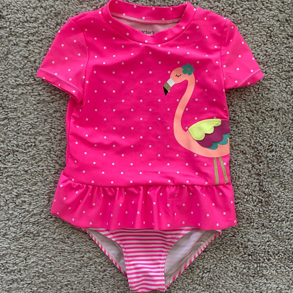 Carter’s 2 piece pink flamingo swimsuit